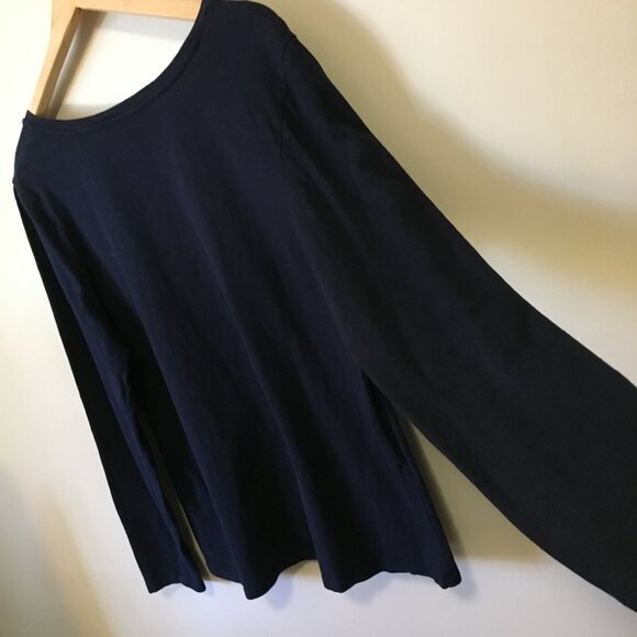 Cotton Modal Hilary Radley Soft Navy Blue With Floral Embroidered Collar - Picture 8 of 16